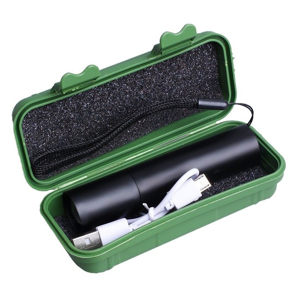 Pocket LED Flashlight Rechargeable USB Power Bank Aluminum Alloy Compact 240min