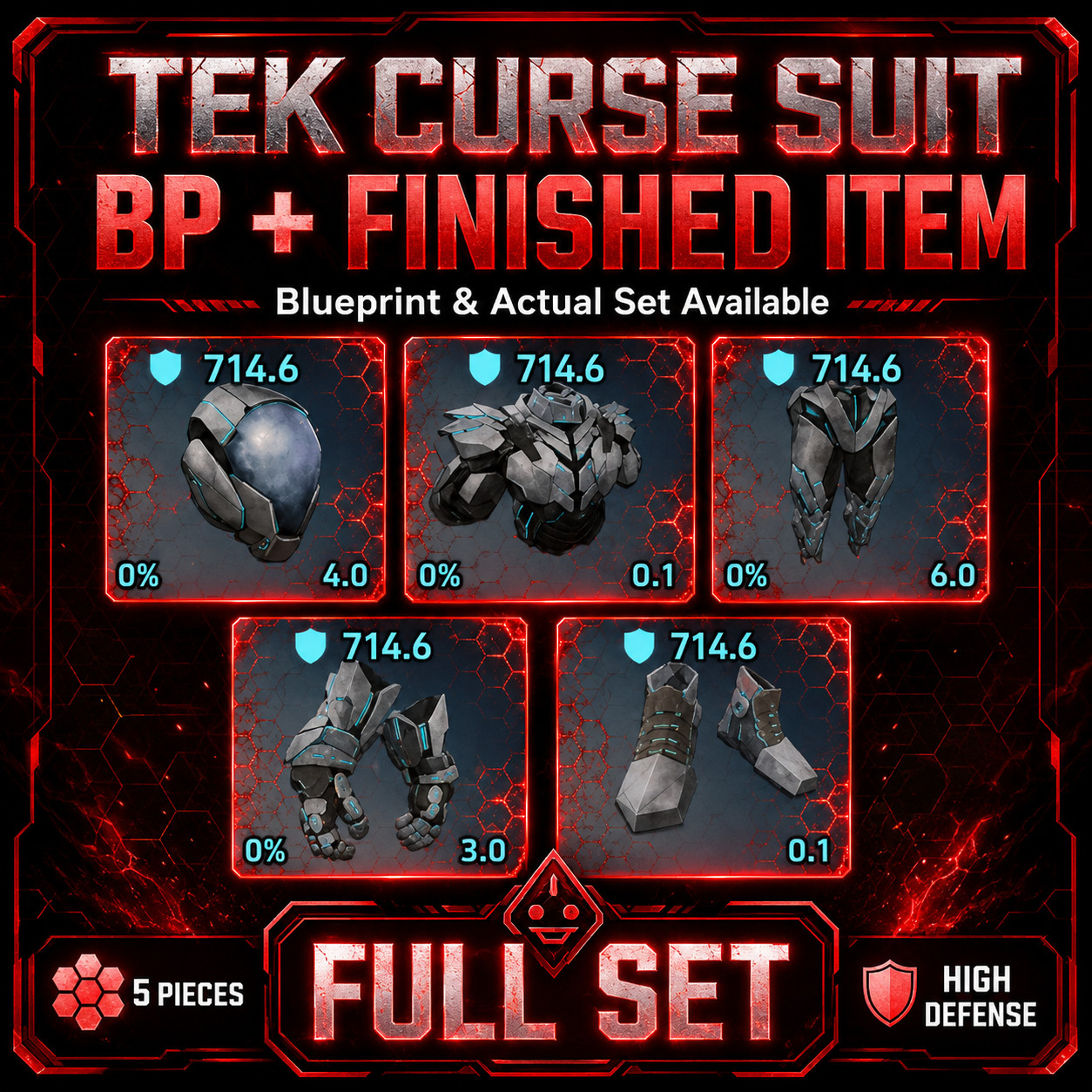 Tek Curse Suit (one set) ARK Survival Ascended Adult Pair PVE PS5 Xbox PC