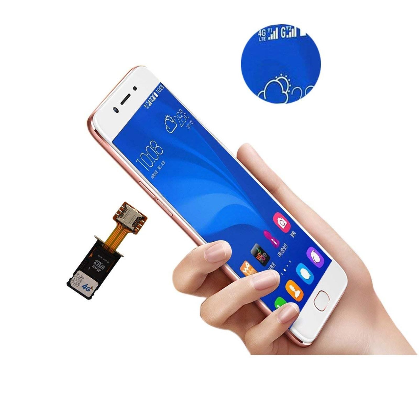 Double Dual SIM Card Micro SD Adapter for Android Phone Extender Nano to NAMO E
