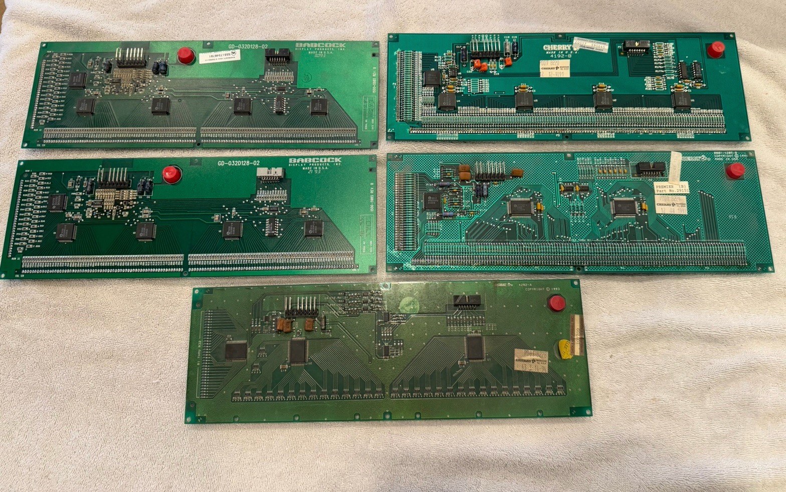 Lot 5 Pinball DMD Display Boards Cherry Babcock Untested As Is See Photos To ID