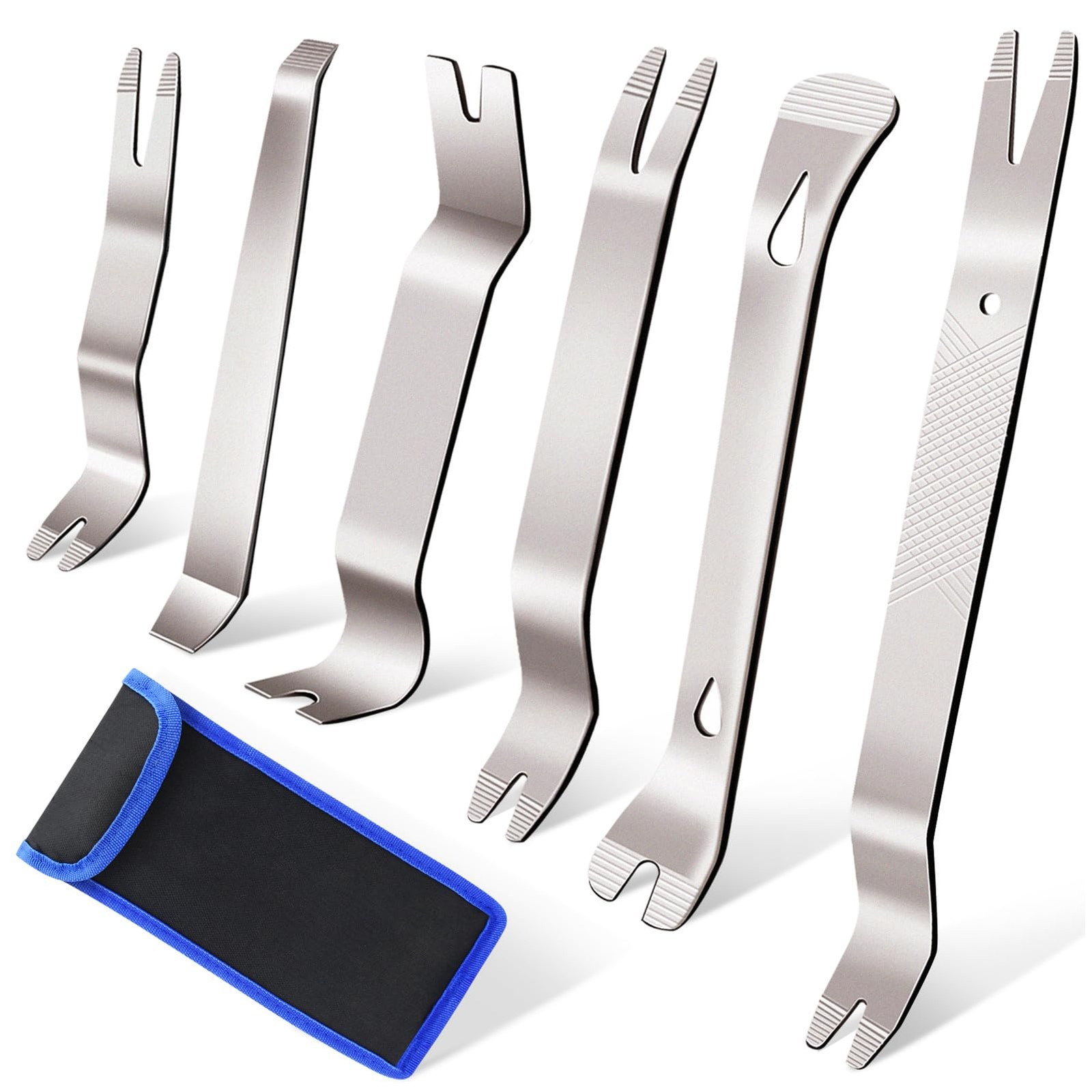6pcs Metal Trim Removal Tool, Auto Pry Tool Kit Trim Removal Tool Set for Vehicl