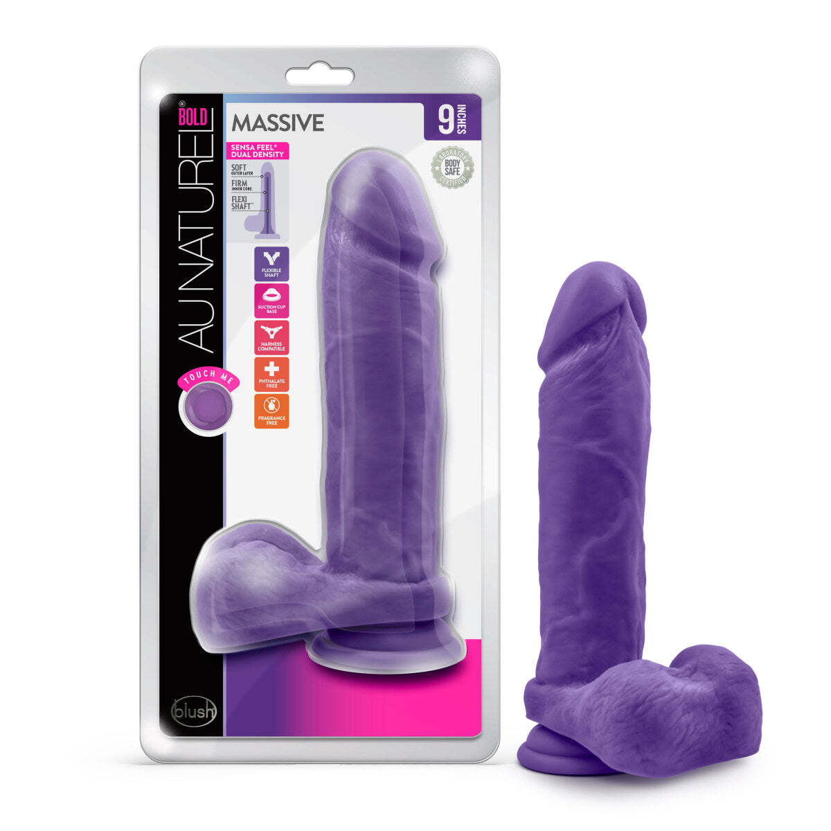 Blush Au Naturel - 9" Ultra Soft Real Feel  Dual Density Sensa Feel  Dildo
