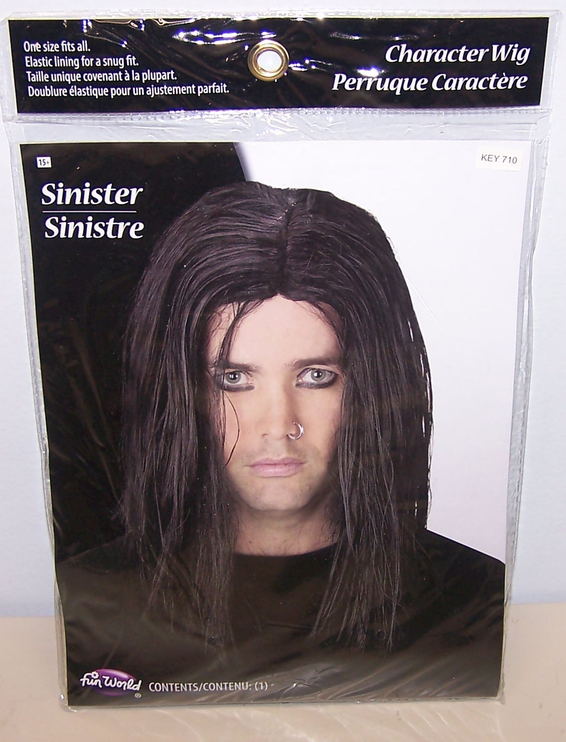 Fun World Sinister Character Wig - Black