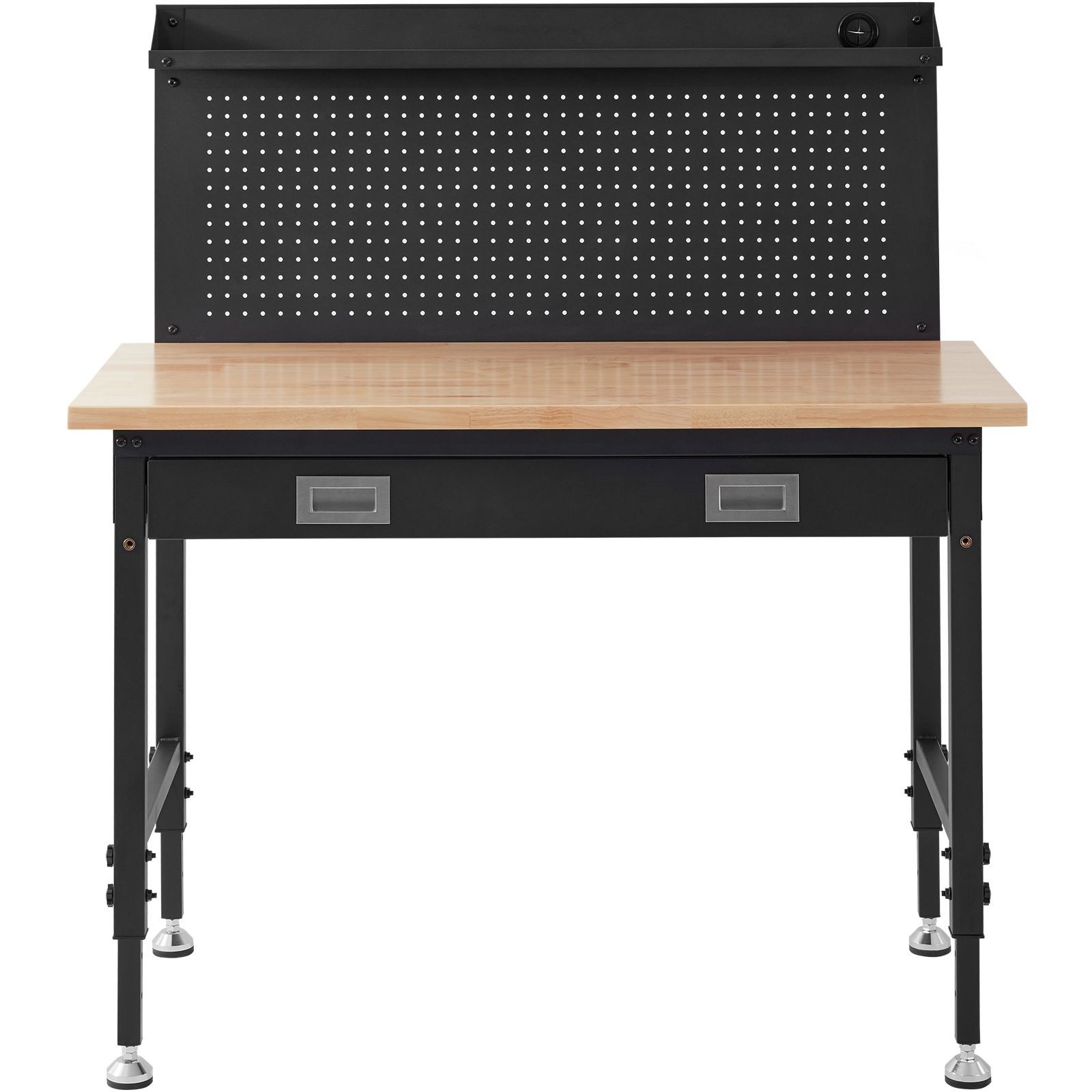 Adjustable Height Oak Workbench 28-39.5in 2000lbs Capacity