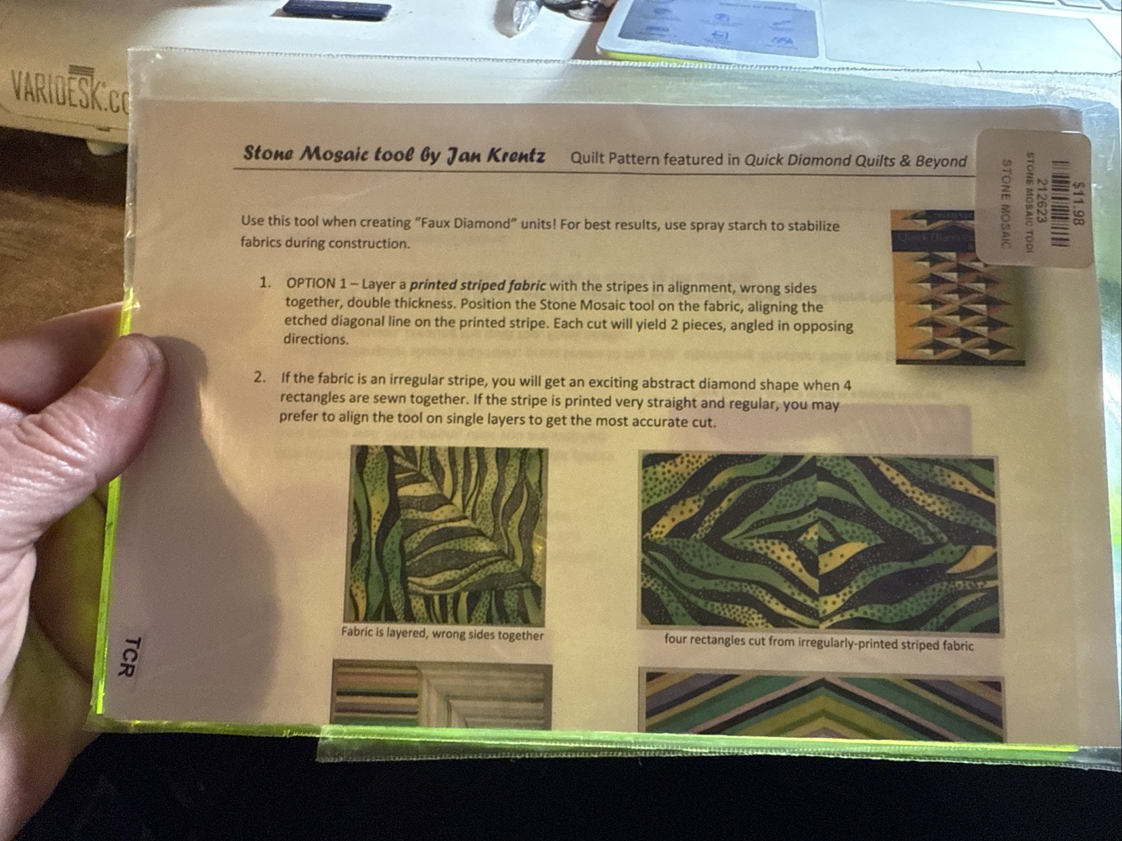Jan Krentz Stone Mosaic Cutting Faux Diamond Quilting Tool 212623