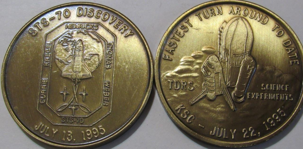 STS-70 DISCOVERY SPACE TRANSPORTATION SYSTEM SHUTTLE MISSION COIN