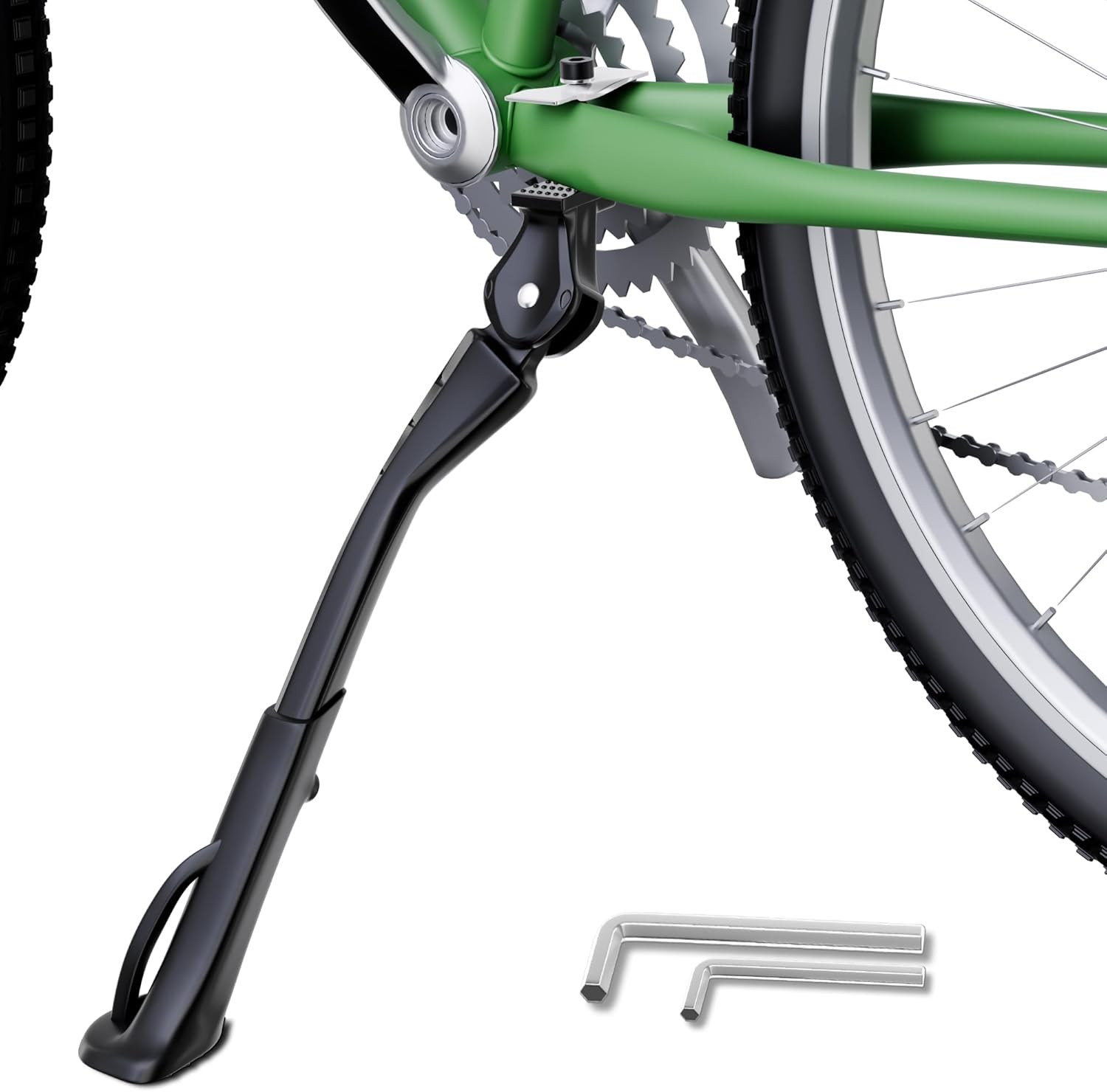Bike Kickstand, Center Mount for 26-29 Inch Adult Bicycle, Adjustable Aluminum B