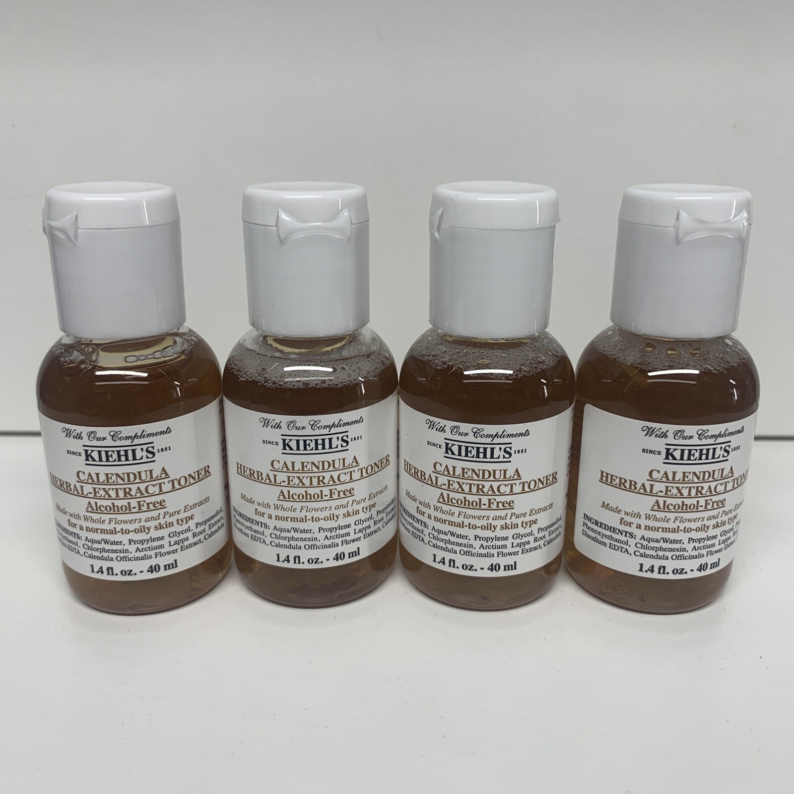 LOT OF 4  KIEHL'S Calendula Herbal-Extract Toner 1.4 OZ/40mL travel size NEW