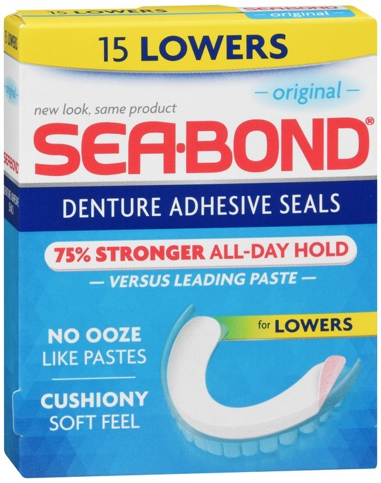 Sea-Bond Denture Adhesive For Lowers Original - 15 each box *Three Pack*