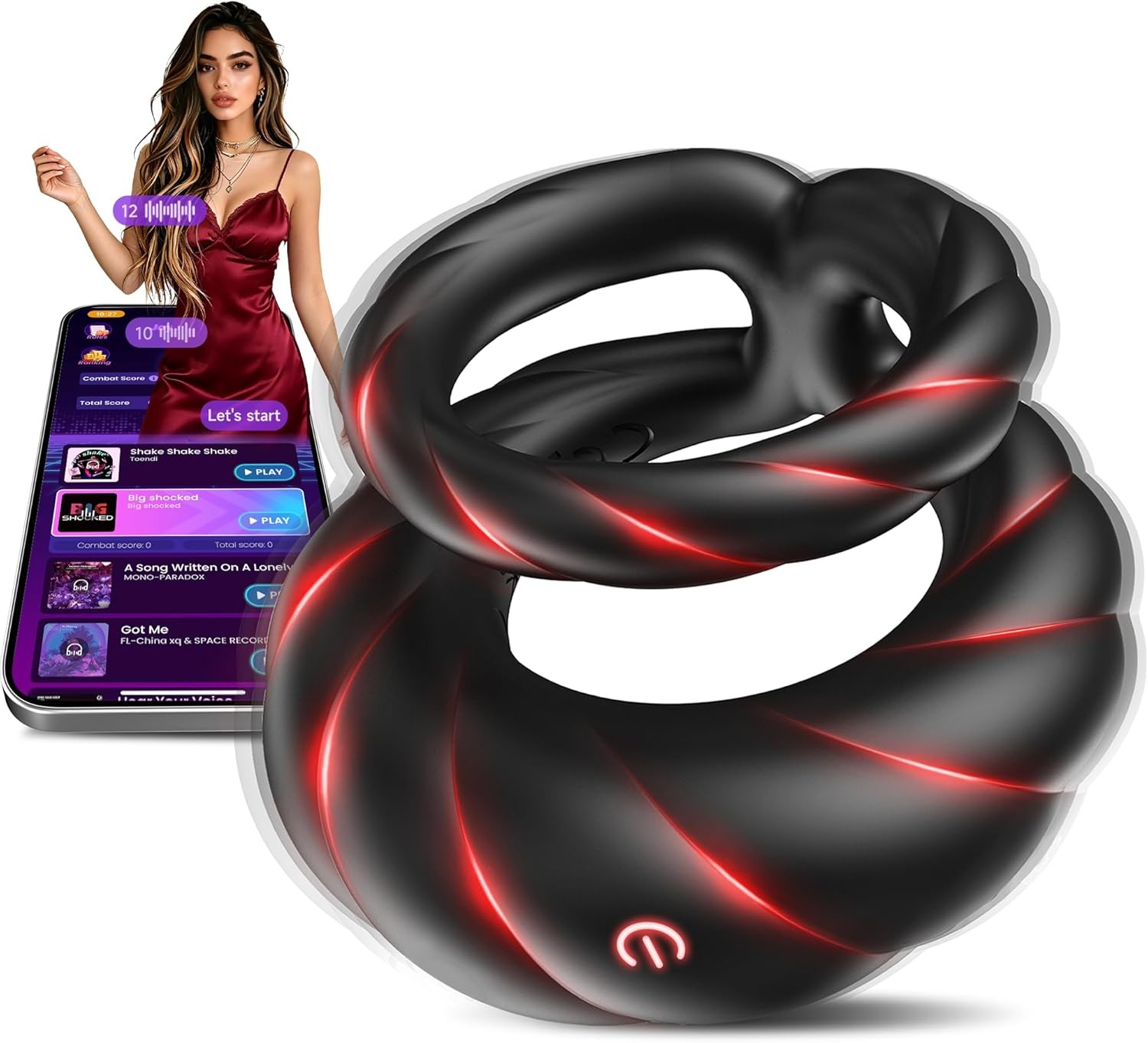 Male Vibrating Cock Ring Penis Erection Vibrator Prostate Massager Sex Toys Men