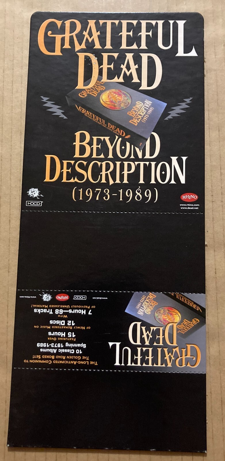 GRATEFUL DEAD Rare 2004  PROMO CHIPBOARD BIN CARD DISPLAYER for beyond CD 6x14
