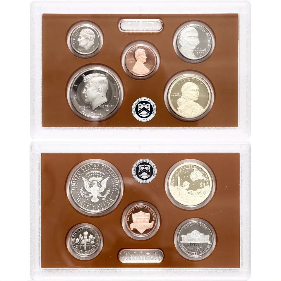 2019 S Proof Set Original Box & (3) 1 Cent Uncirculated-Proof-Reverse Proof OGP