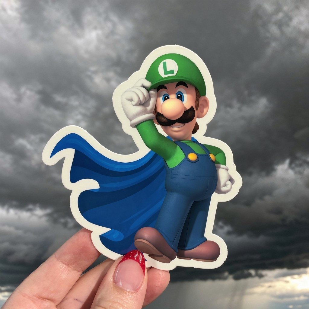 Super Luigi (Mangione) Waterproof Vinyl Sticker