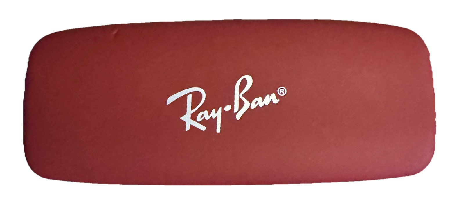Ray-Ban Red Faux Leather Hard Case for Glasses/Sunglasses Felt Lining