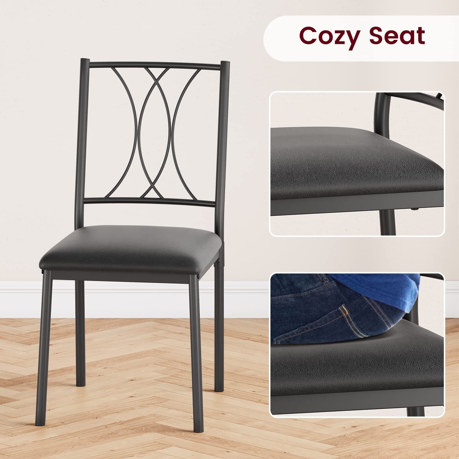 🍎Dining Table Set for 4 Kitchen Table and Chairs Upholstered Chairs Apartment