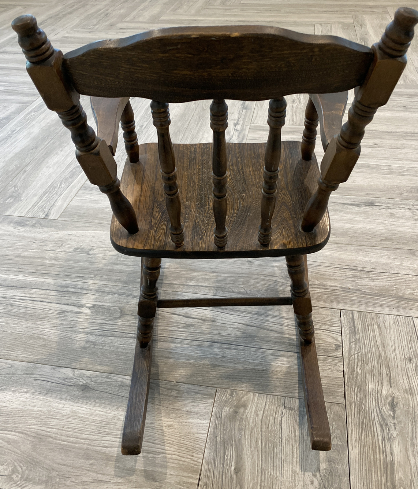 Vintage Wooden Child's Rocking Chair 1970's 25" H 16" W 22" Rockers