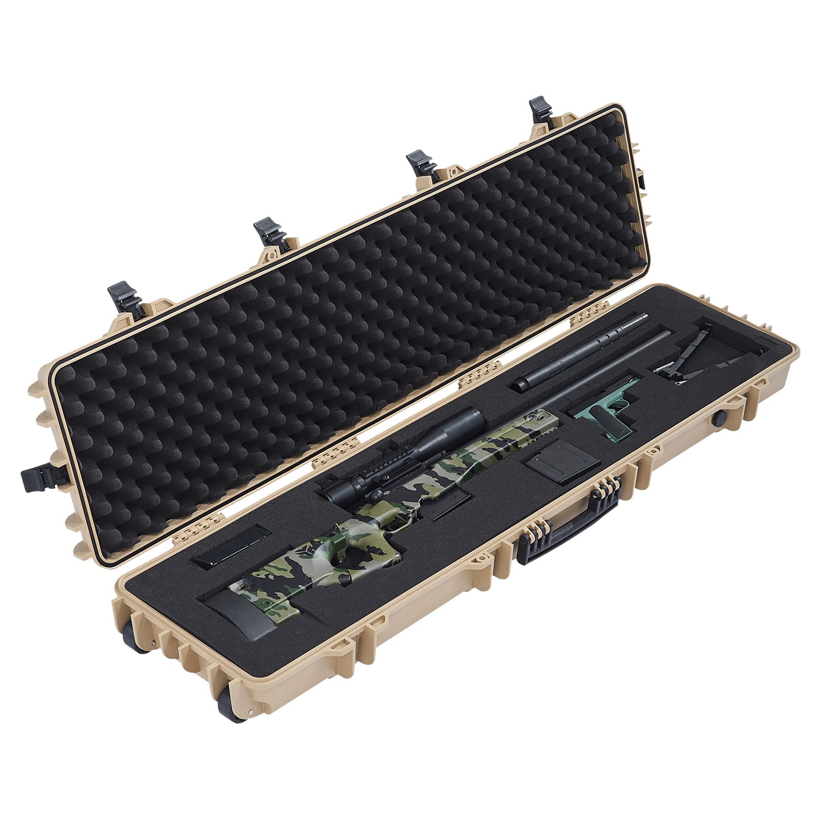 Uimoso 50 in Hard Rifle Case, Waterproof & Dustproof Gun Storage, Khaki