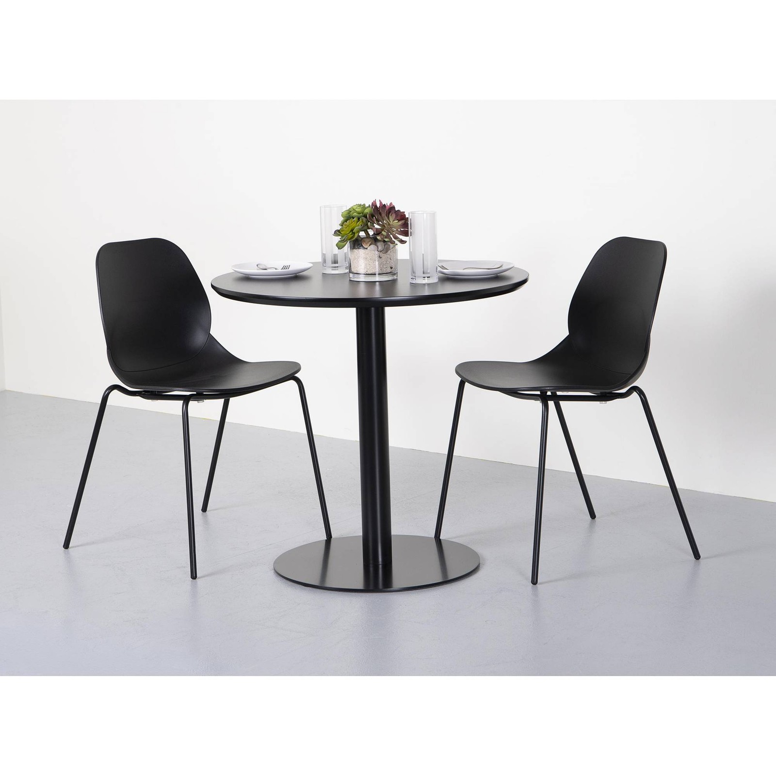 Paras 31 1/2" Wide Black Round Bistro Table