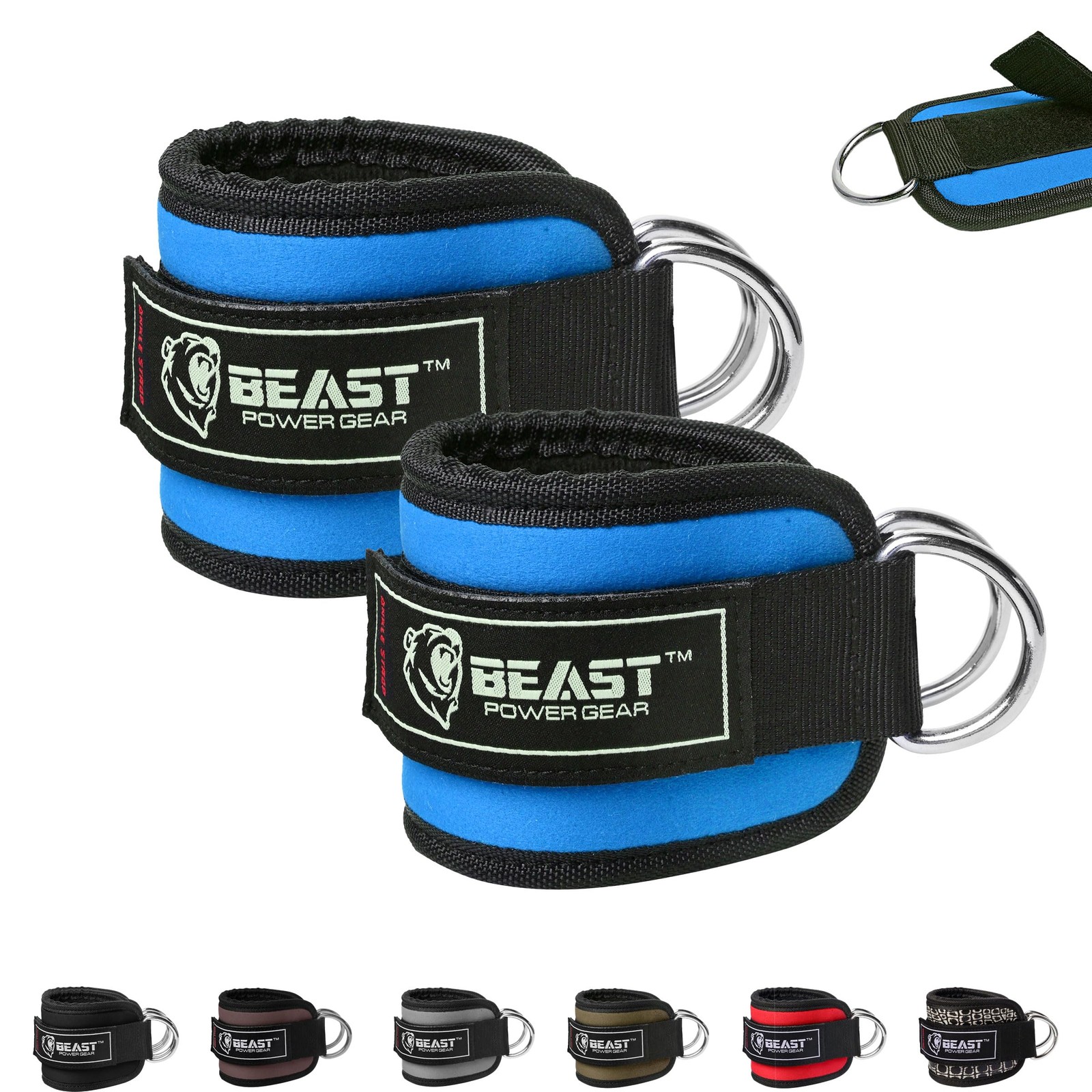 Ankle Strap for Cable Machines  Durable Fitness Accessory Blue, Pair