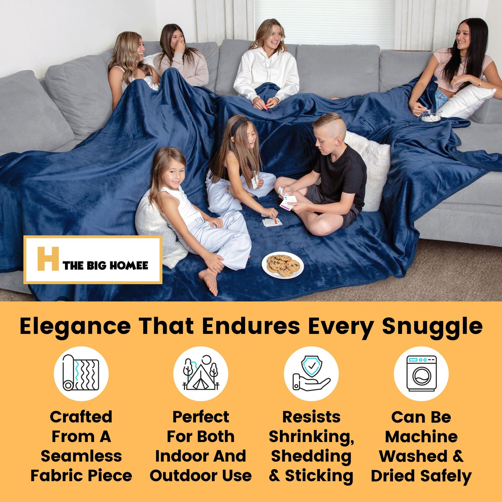Oversized Blanket 150x100 Inches – Giant Family Blanket, 12.5x8.5 Feet, Huge ...