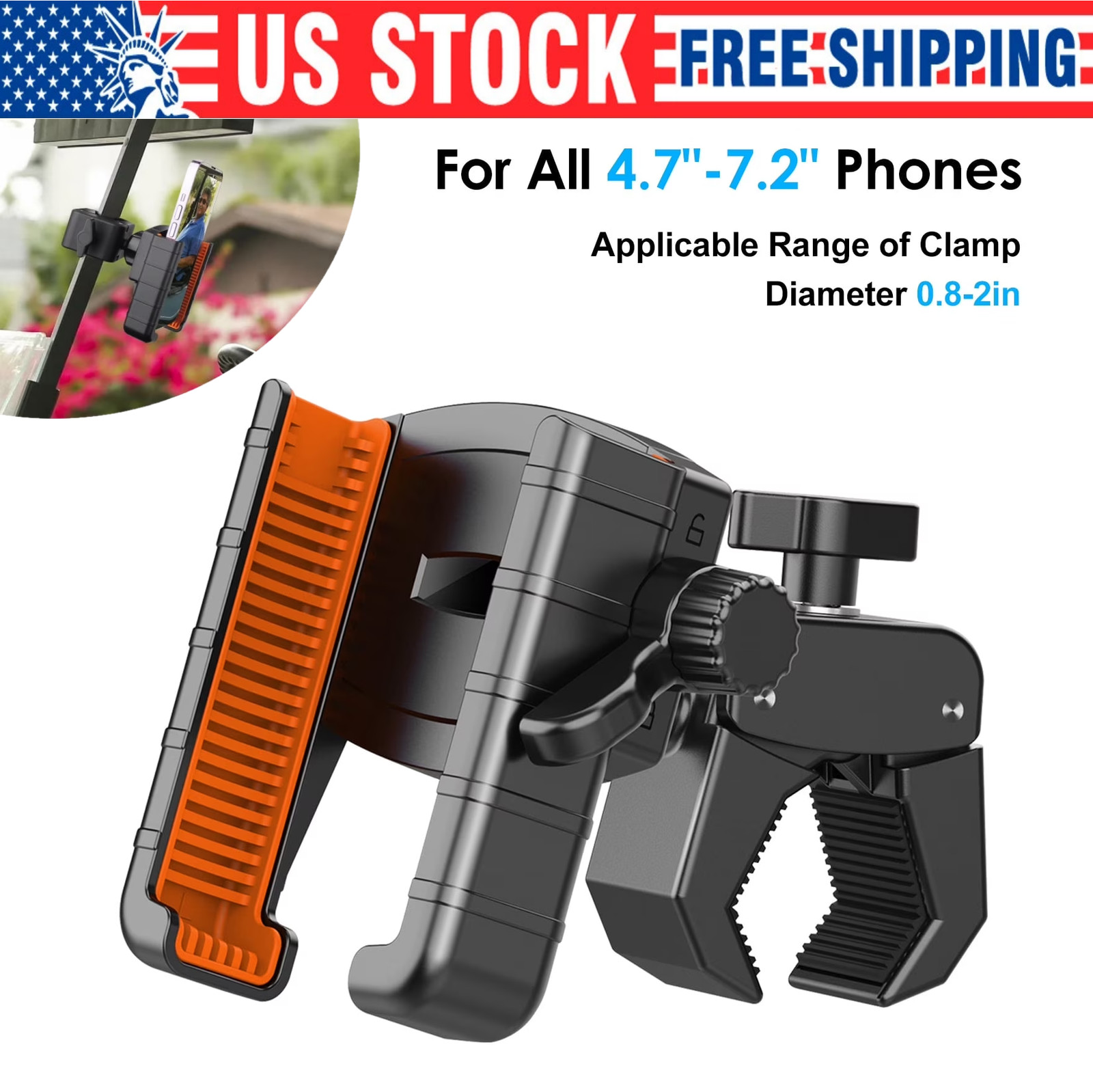 Golf Cart Phone Holder Cell Phone Holder Mount Universal for iPhone Galaxy Phone