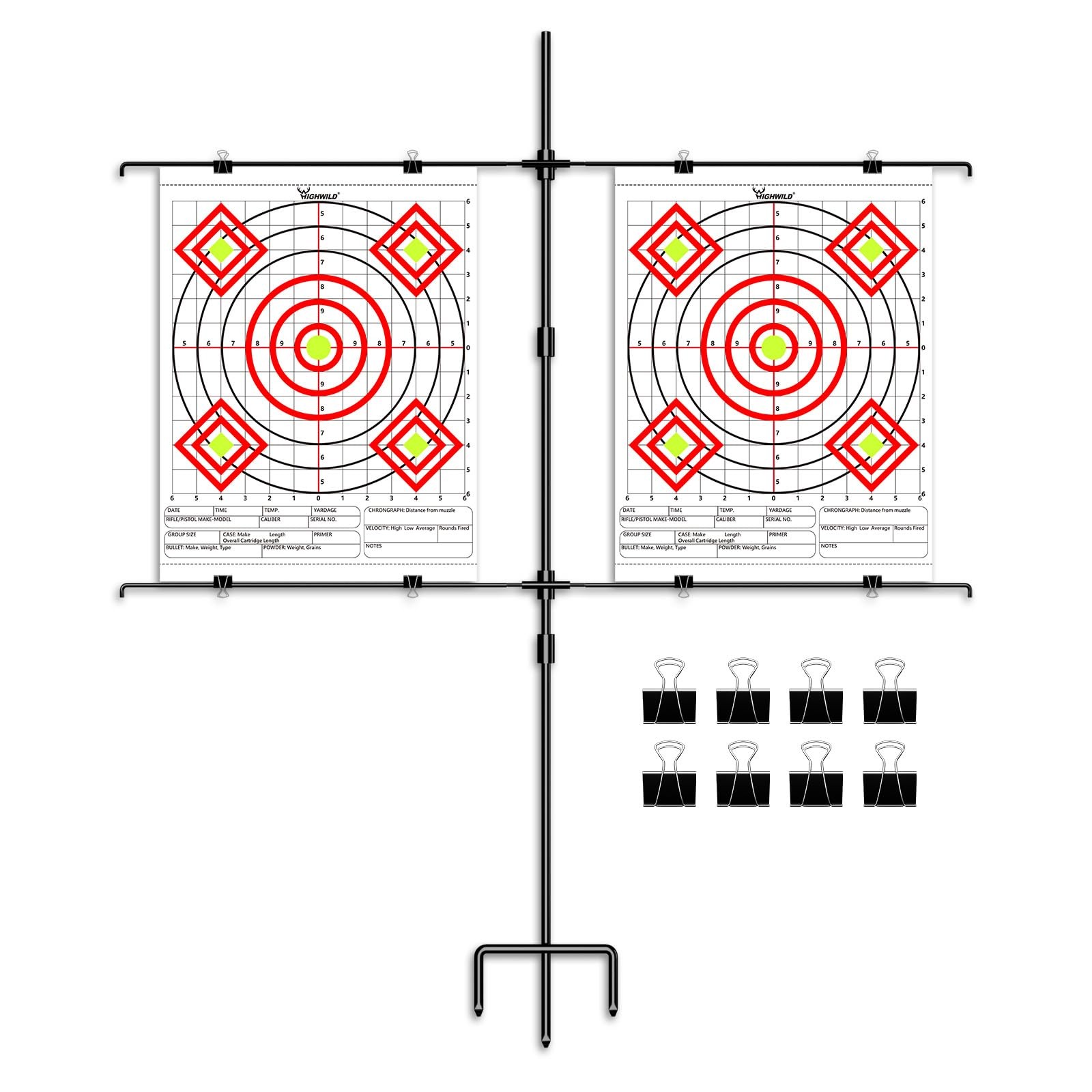 Highwild Adjustable Steel Paper Target Stand with 8 23",