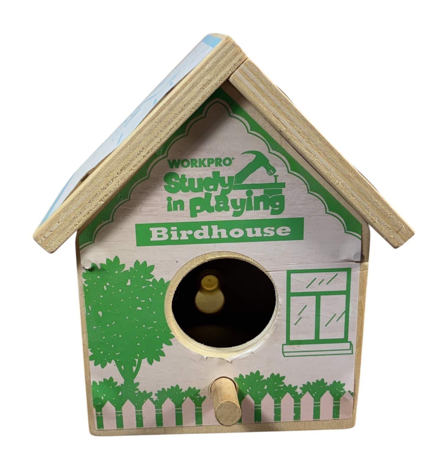 Workpro Wooden Birdhouse Suction Cup Assembled Study in Playing Bird House