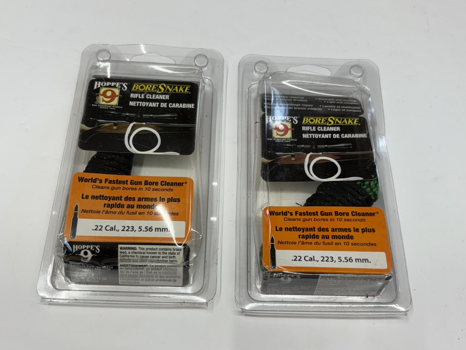 Hoppe's Bore Snake Rifle Cleaner for .22 Cal., 223, 5.56 mm Brand New  Two Packs