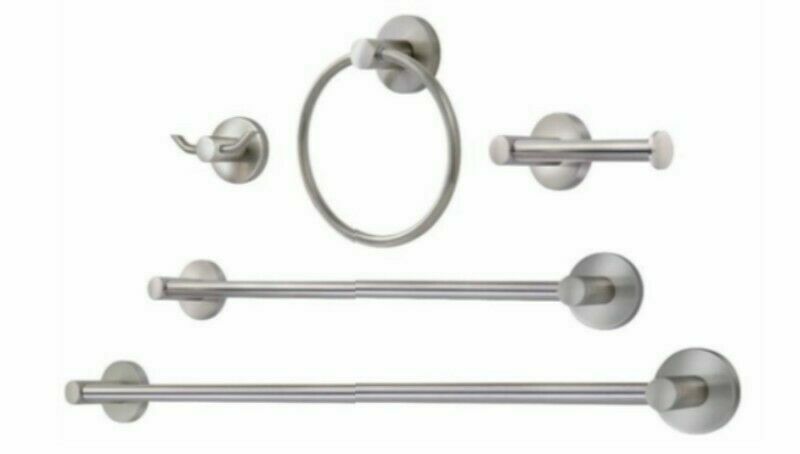 Sheffield Home Decor 5 Piece Bathroom Accessory Set - Brushed Nickel Finish