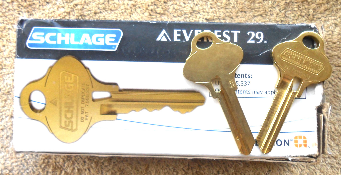2  Schlage Everest 29 S145 Uncut Key Blanks
