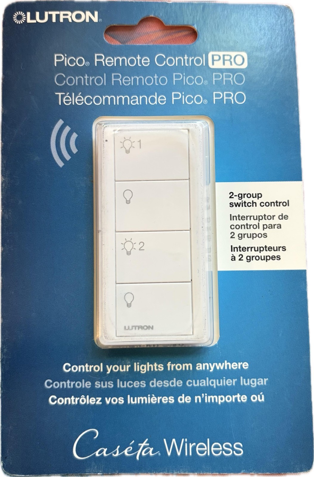 Lutron Caseta, RA3, Pico Remote - 4 button, 2 group controlPJ2-4B-GWH-L21