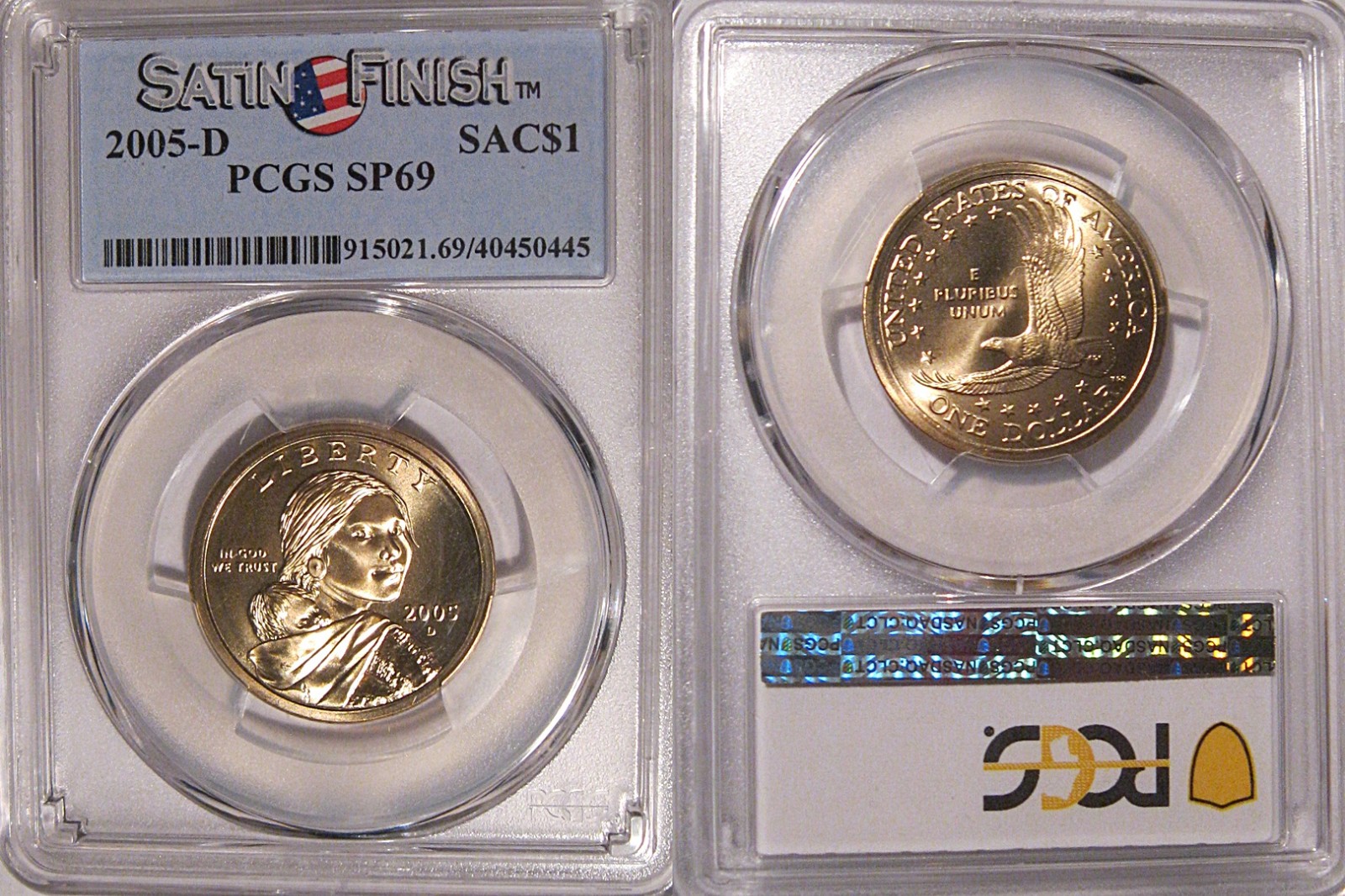 2005 D Sacagawea Dollar $1 PCGS SP69 Satin Finish