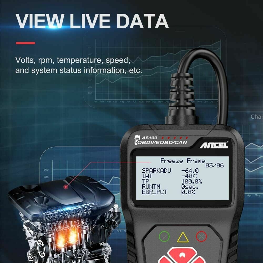 ANCEL AS100 OBD2 Scanner Code Reader Scanner Check Engine Fault Diagnostic Tool