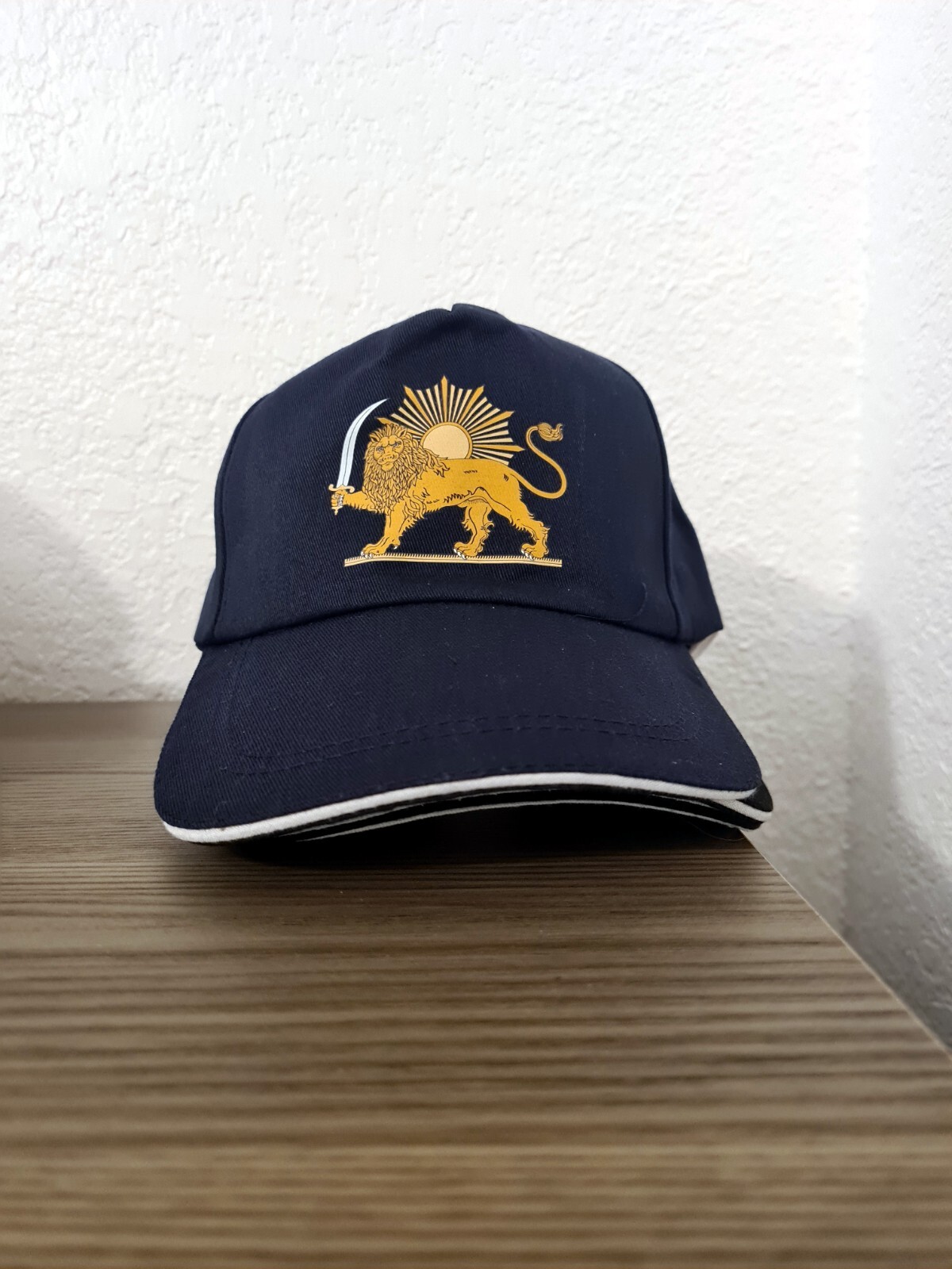 cap unisex SHORO KHORSHID Kingdom of IRAN blue, black , white کلاه شیروخورشید