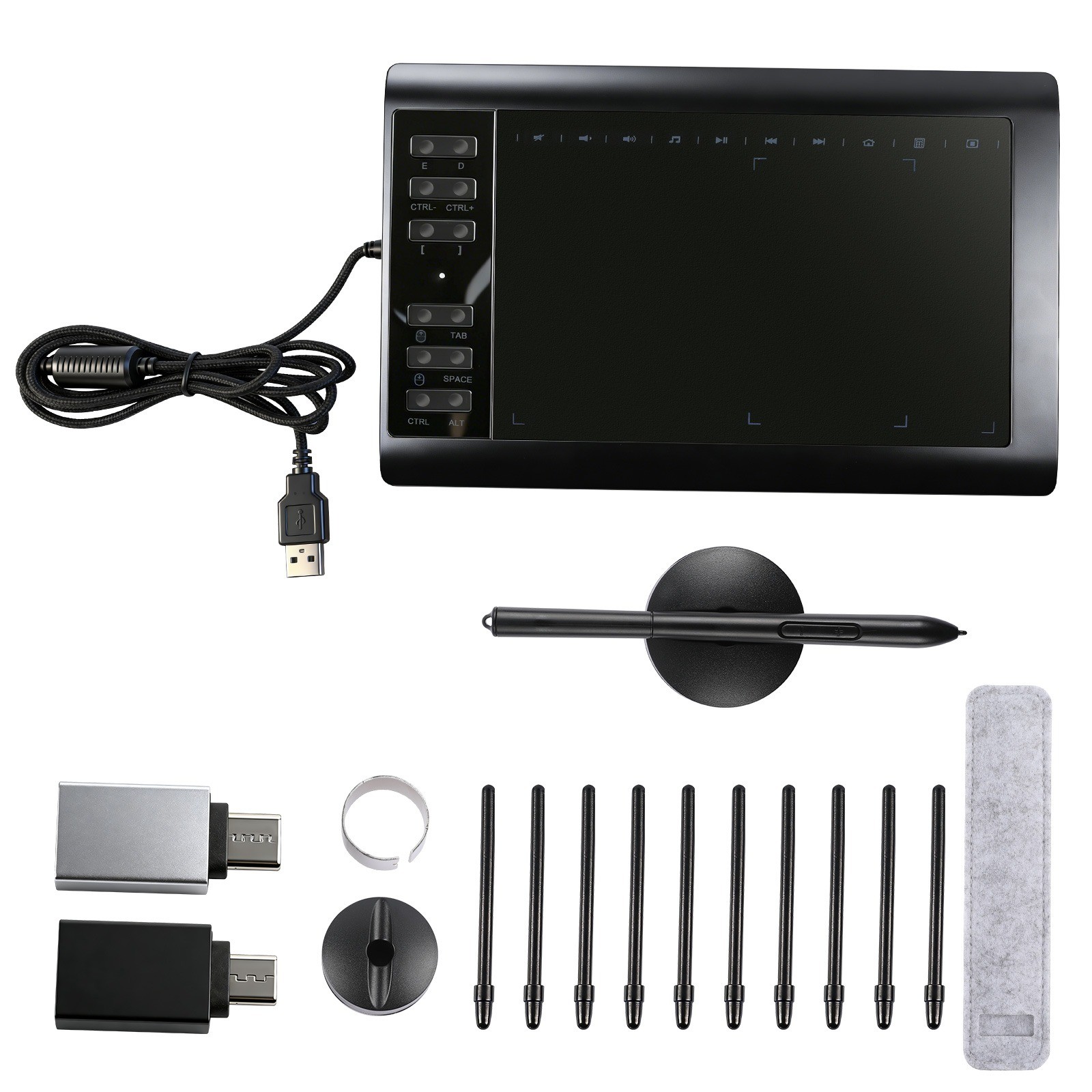 Digital Drawing Tablet with 10×6 Inch Large Active Area Screen, Graphics tablet,