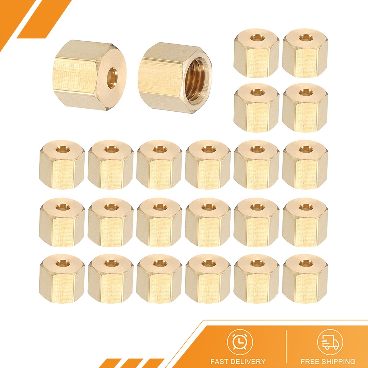 50PCS 1/8" Brass Compression Nut Brass Fitting Heating Air Conditioning Pipes