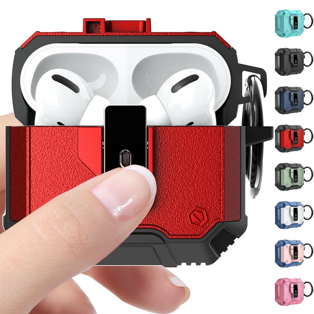 For Apple Airpods 3 2 1/Airpods Pro Shockproof Hard Hybrid Keychain Case Cover