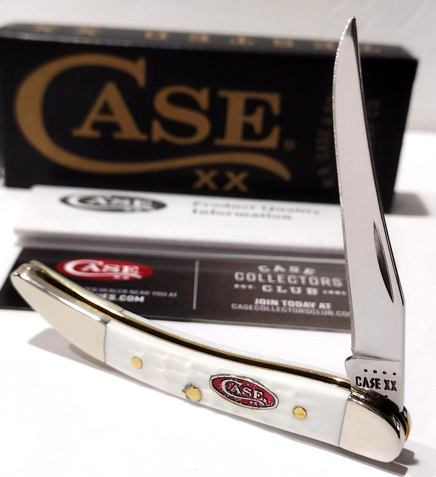 W.R. Case XX USA Texas Toothpick White Jigged Bone Sparxx Series Pocket Knife