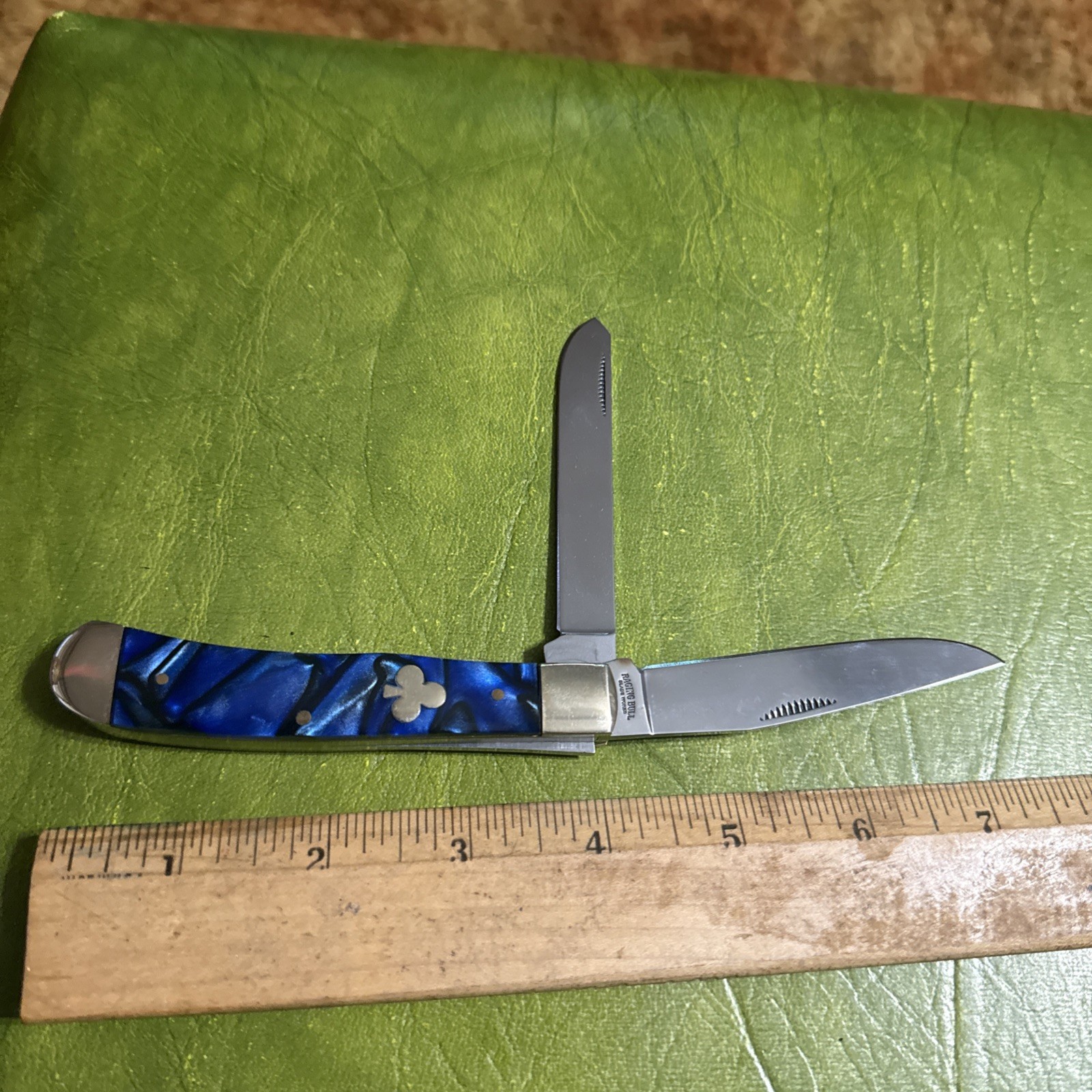 raging bull bladeworks Black Blue Ice Club Pocket Knife  super nice Never Used