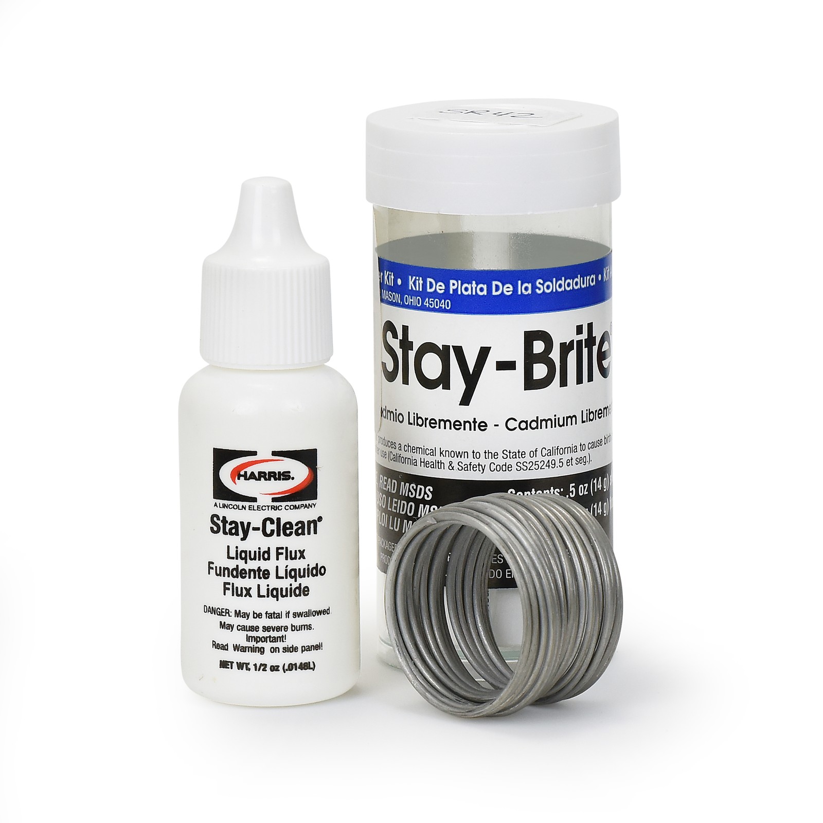STAY-BRITE SILVER SOLDER AND STAY CLEAN LIQUID FLUX KIT FOR METAL SOLDERING