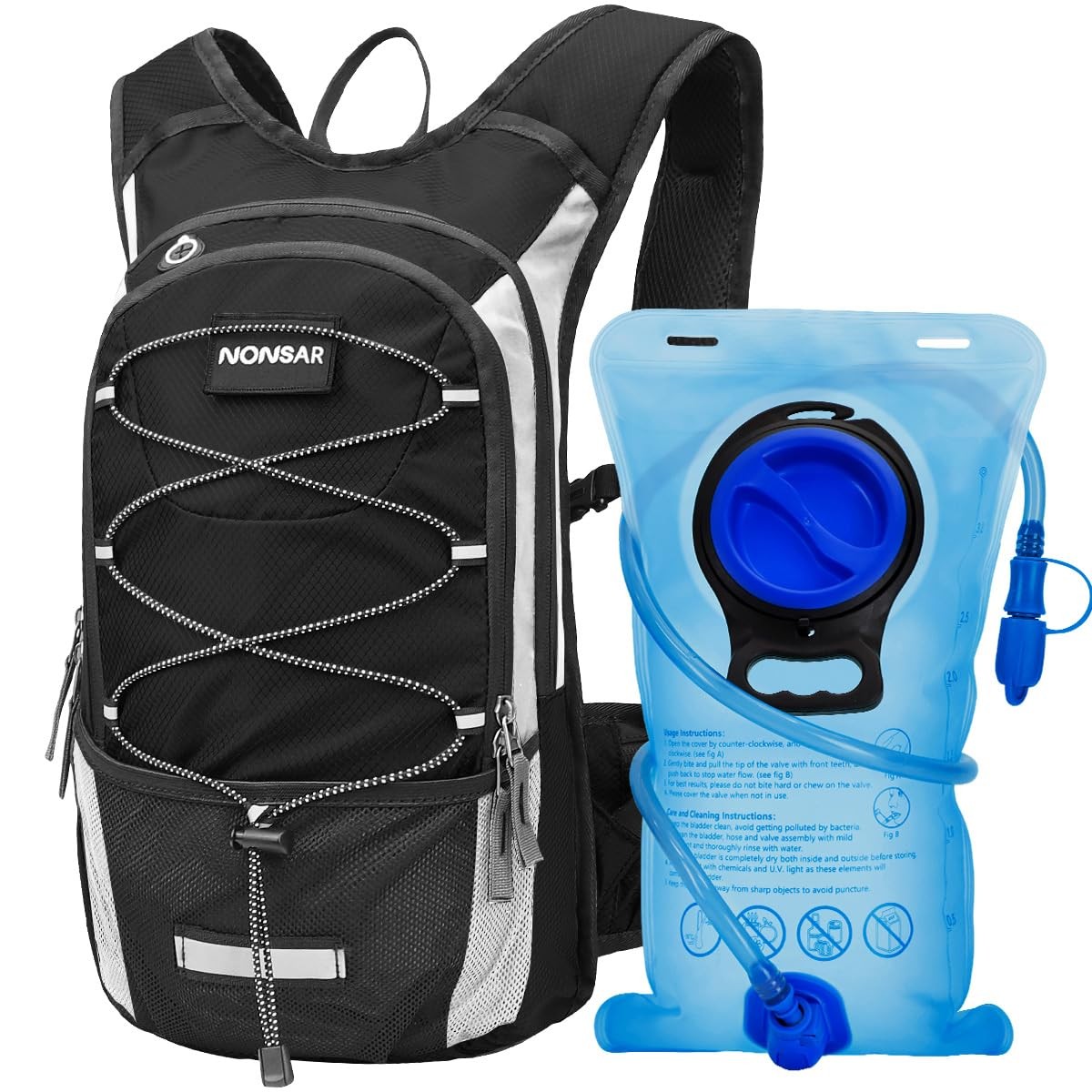 NONSAR Hydration Backpack, Hiking Backpack with 3L Water Bladder, Lightweight...
