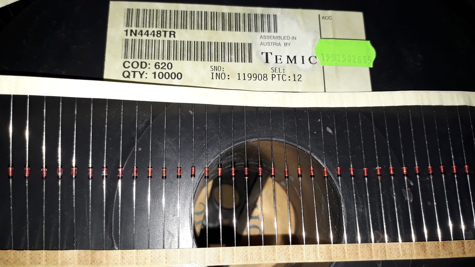 100PCS NOS TELEFUNKEN TEMIC 1N4448 GENUINE SILICON ZENER DIODES 75V 500mA !