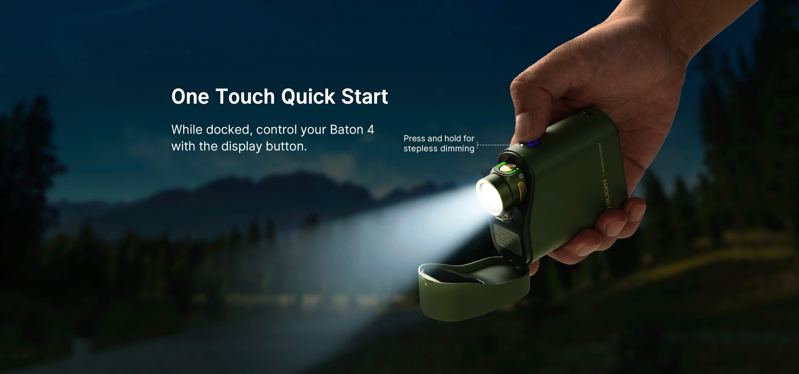 Olight Baton 4 Premium Rechargeable EDC Flashlight with Wireless Charging Case