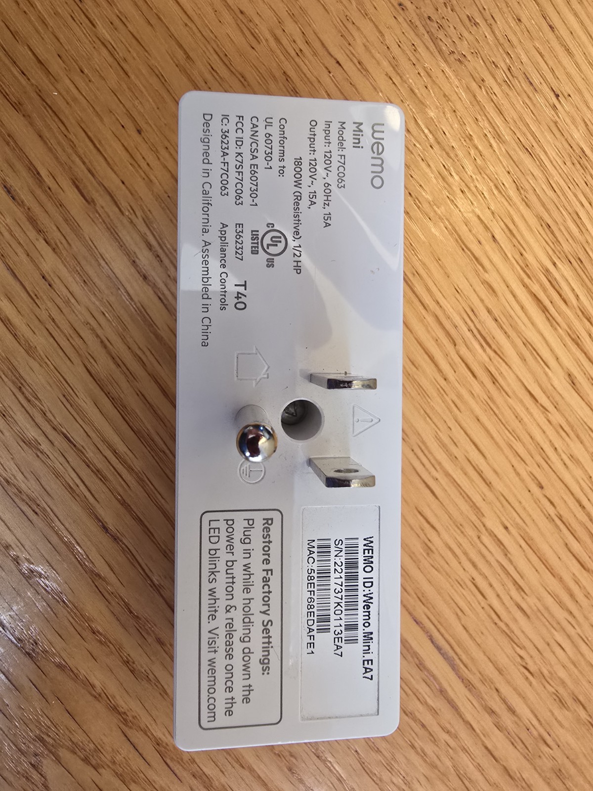 WeMo F7C063 WiFi Smart Plug Alexa, Google Apple - 2 pack TESTS GOOD!