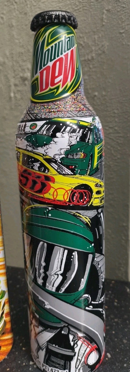 FULL 2008 Nascar Martinsville Speedway Mountain Dew Sam Bass Aluminum Bottles