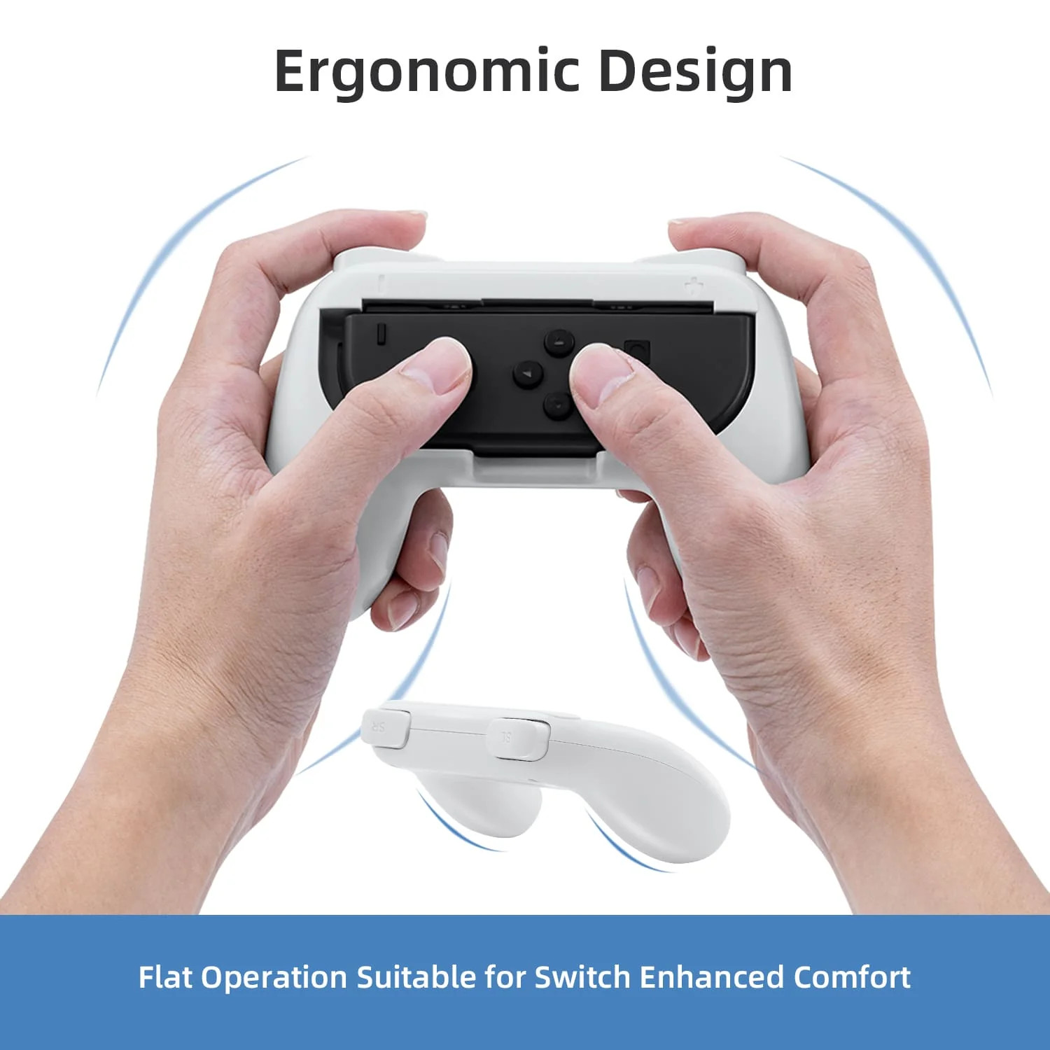 DOBE Black Left & Right Controller Grip for Nintendo Switch Joy-Con Controllers
