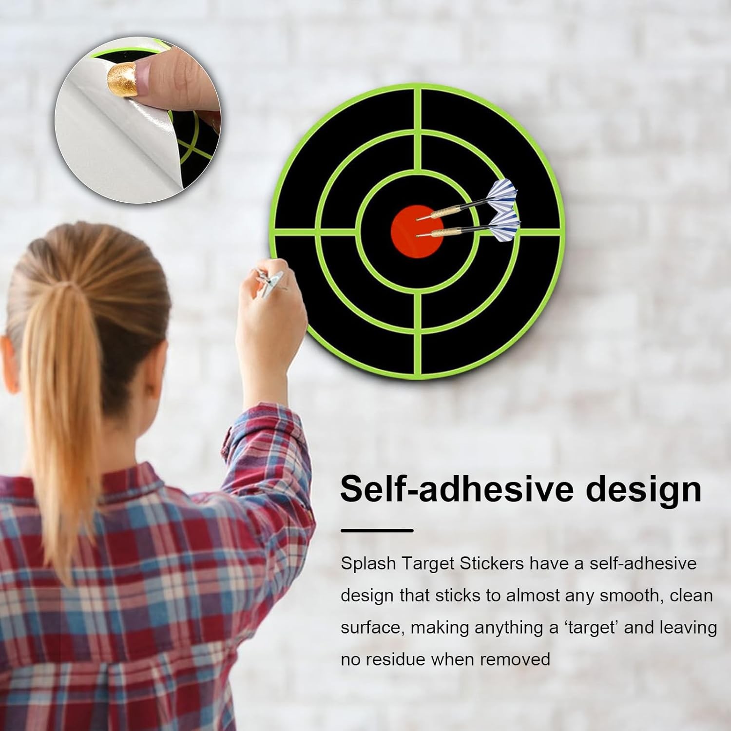 3 Inch Splatter Shooting Targets - 200 Pcs/Roll Self-Adhesive Reactive Stickers,