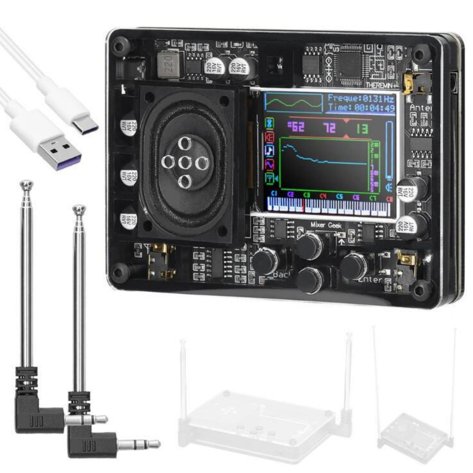 New Mini Theremin Musical Electronic Creative Instrument OLED Screen Display