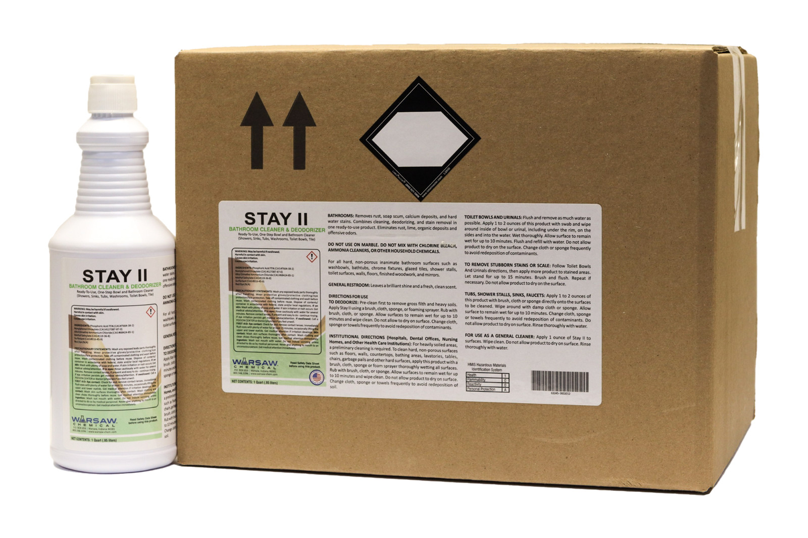 STAY-12Q Stay - All purpose Bathroom Cleaner - Quart Bottle