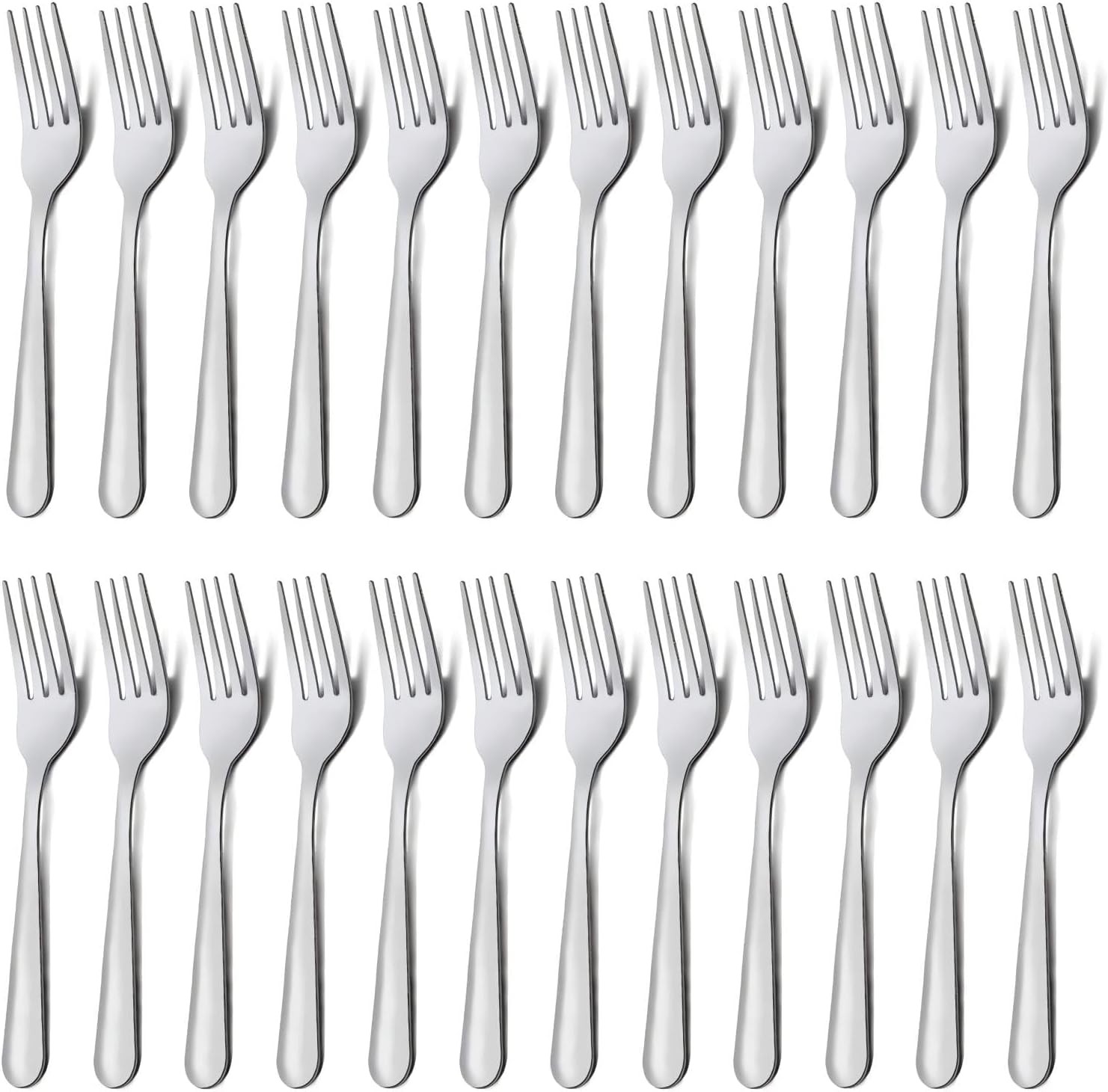 24-Piece Stainless Steel Dinner Forks Silverware - 7.1 Inch Silver Dinner